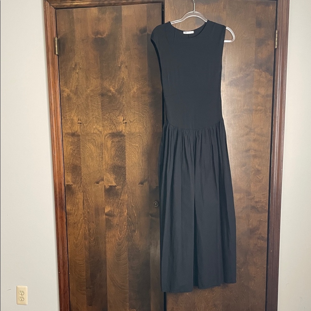 Zara Classic Black Sleeveless Maxi Dress